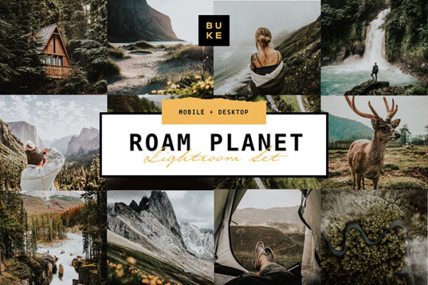 پریست لایت روم دسکتاپ و موبایل تم تیره Roam Planet Lightroom Bundle
