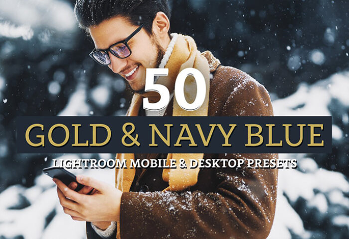 پریست لایت روم دسکتاپ و موبایل تم طلایی Gold Navy Lightroom Presets