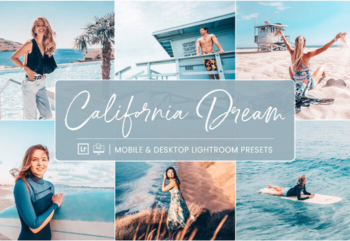 پریست لایت روم دسکتاپ و موبایل تم کالیفرنیا Lightroom Presets California Dream