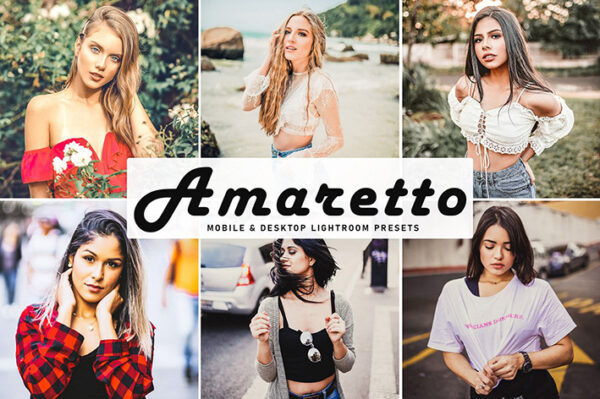 پریست لایت روم و Camera Raw و اکشن Amaretto Mobile Desktop Lightroom Presets