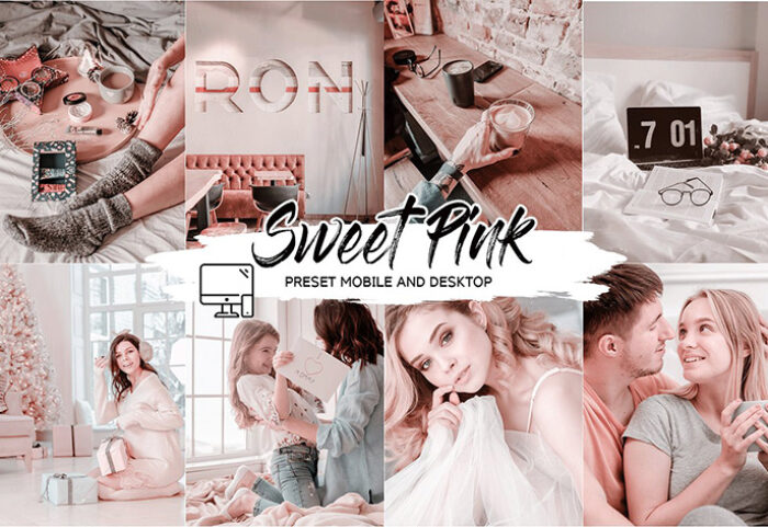 پریست لایت روم و پریست کمرا راو تم صورتی SWEET PINK LIGHTROOM PRESETS
