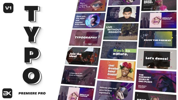 تایتل آماده پریمیر رزولوشن 4K پکیج ویژه Typography Title Pack تایتل آماده پریمیر رزولوشن 4K پکیج ویژه Typography Title Pack