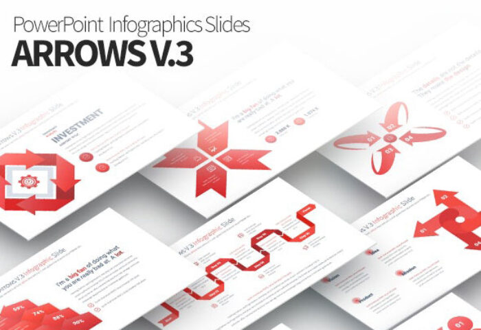 قالب پاورپوینت حرفه ای تم اینفوگرافیک ARROWS V.3 PowerPoint Infographics Slides