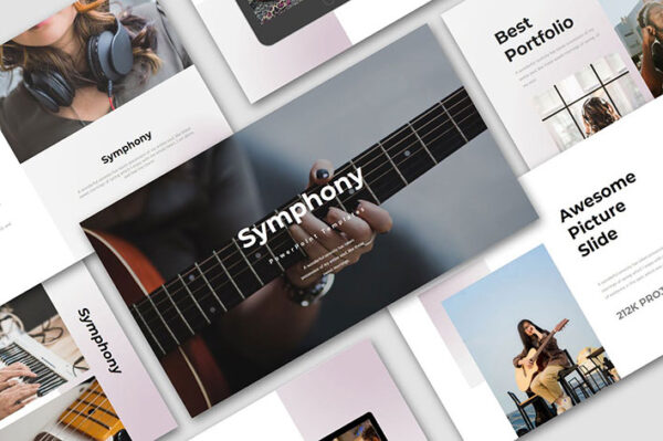 قالب پاورپوینت حرفه ای تم موزیک Symphony Creative Business PowerPoint Template