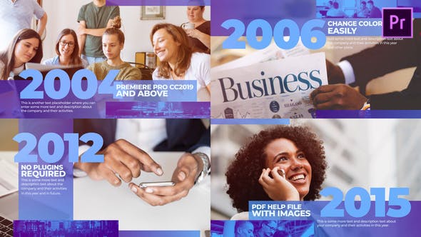 پروژه آماده پریمیر با موزیک معرفی هیستوری شرکت Corporate History Timeline Mogrt پروژه آماده پریمیر با موزیک معرفی هیستوری شرکت Corporate History Timeline Mogrt
