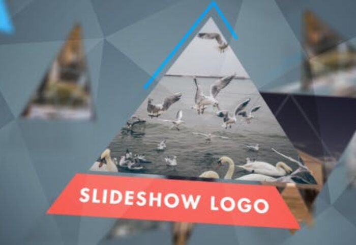 پروژه افترافکت لوگو با موزیک افکت مثلثی Triangular Mini Slideshow Logo Mix