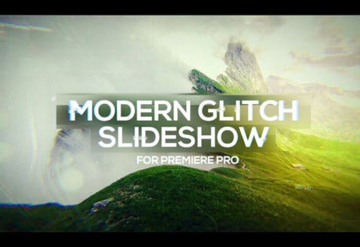 پروژه پریمیر با موزیک اسلایدشو مدرن گلیچ Modern Glitch Slideshow for Premiere Pro