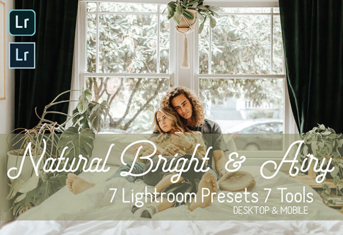 پریست لایت روم دسکتاپ و موبایل تم رنگ طبیعت Natural Bright And Airy Presets