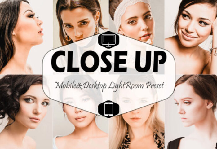 پریست لایت روم دسکتاپ و موبایل تم پرتره Close Up Mobile Desktop Lightroom Preset