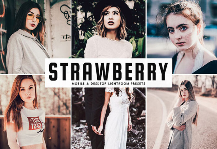 پریست لایت روم و Camera Raw و اکشن تم توت فرنگی Strawberry Mobile And Desktop Lightroom Presets