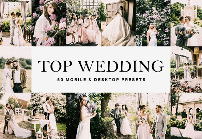 50 پریست لایت روم و لات رنگی LUTs عروسی Top Wedding Lightroom Presets