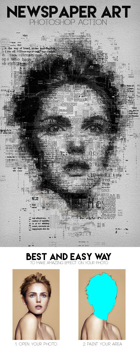 دانلود اکشن فتوشاپ تبدیل تصاویر روزنامه ای Newspaper Art Photoshop Action دانلود اکشن فتوشاپ تبدیل تصاویر روزنامه ای Newspaper Art Photoshop Action