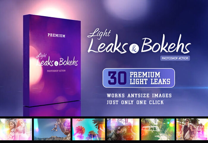 دانلود 30 اکشن فتوشاپ افکت های نوری Premium Light Leaks PS Action