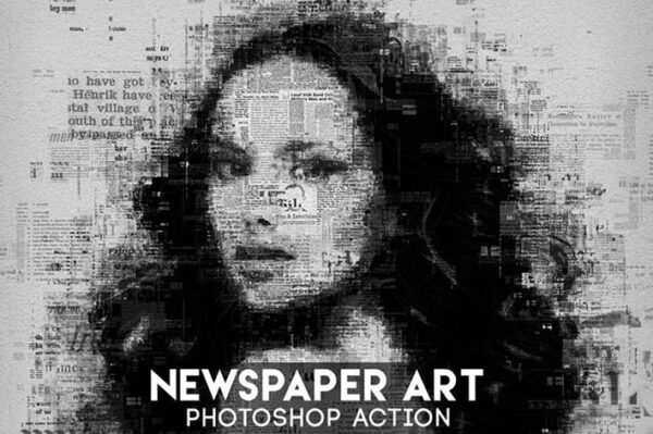 دانلود اکشن فتوشاپ تبدیل تصاویر روزنامه ای Newspaper Art Photoshop Action