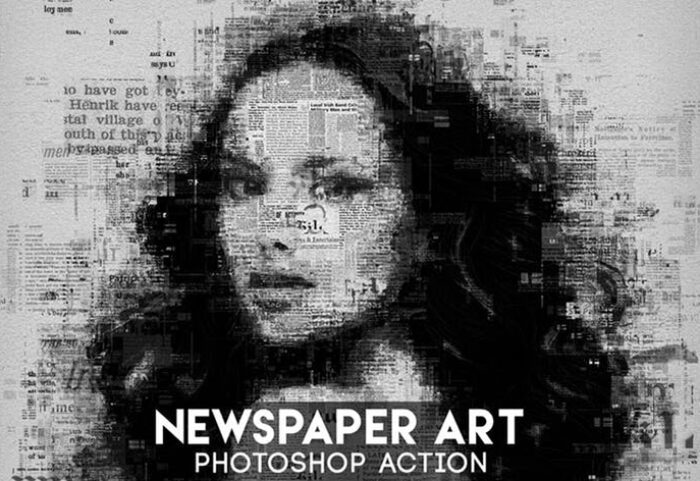 دانلود اکشن فتوشاپ تبدیل تصاویر روزنامه ای Newspaper Art Photoshop Action