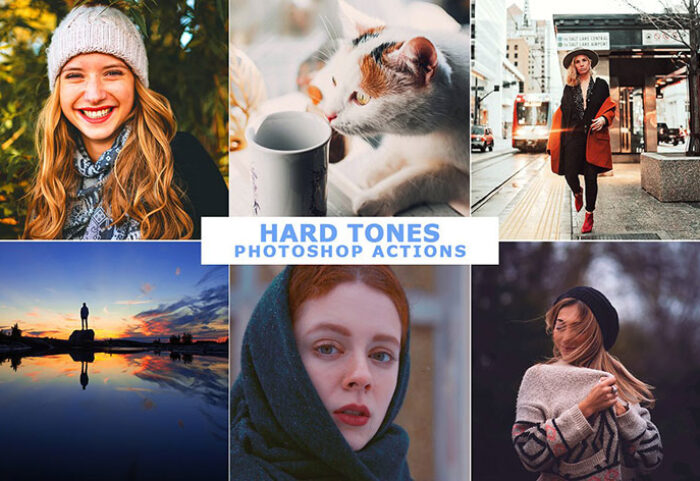 دانلود اکشن فتوشاپ کنتراست رنگ عکس Hard Tones Photoshop Actions