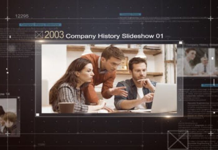 پروژه آماده افترافکت با موزیک اسلایدشو تاریخچه شرکت Company History Slideshow