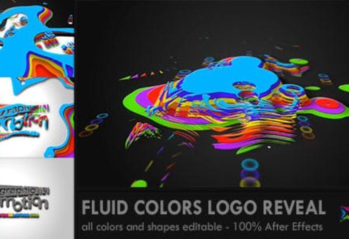 پروژه افترافکت لوگو با موزیک افکت پاشش رنگ Fluid Colors Logo Reveal