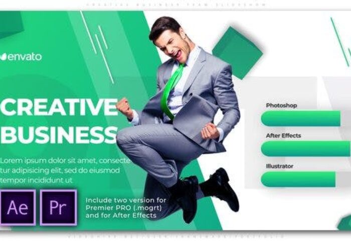 پروژه پریمیر با موزیک تبلیغات معرفی افراد شرکت Creative Business Team Slideshow