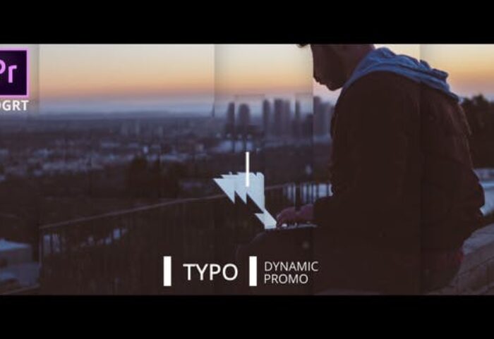 پروژه پریمیر با موزیک تیتراژ با افکت نوشتاری Dynamic Typo Promo Premiere Pro MOGRT