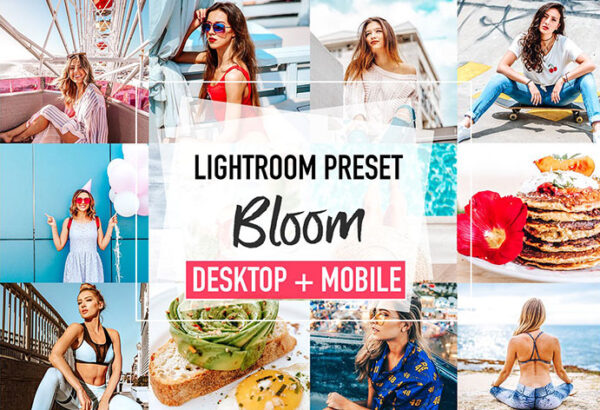 پریست لایت روم دسکتاپ و موبایل تم تعطیلات تابستانی BLOOM Lightroom Presets