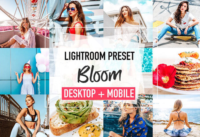 پریست لایت روم دسکتاپ و موبایل تم تعطیلات تابستانی BLOOM Lightroom Presets