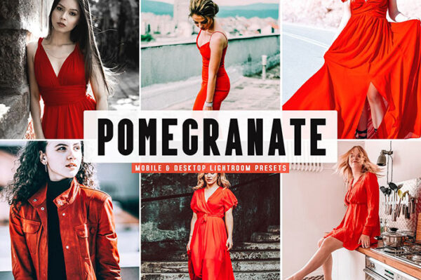 پریست لایت روم و Camera Raw و اکشن تم رنگ انار Pomegranate Mobile And Desktop Lightroom Presets