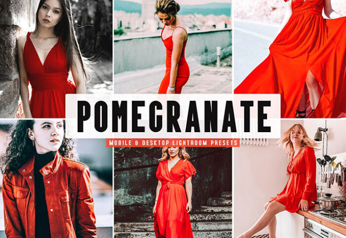 پریست لایت روم و Camera Raw و اکشن تم رنگ انار Pomegranate Mobile And Desktop Lightroom Presets