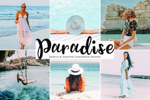 پریست لایت روم و Camera Raw و اکشن تم رنگ بهشت Paradise Mobile And Desktop Lightroom Presets