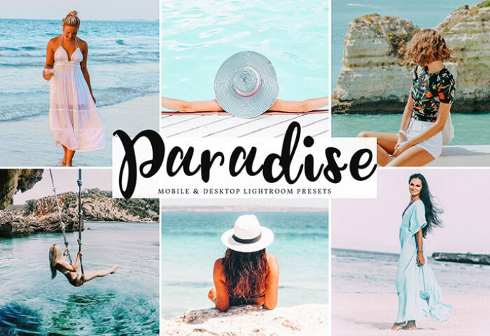 پریست لایت روم و Camera Raw و اکشن تم رنگ بهشت Paradise Mobile And Desktop Lightroom Presets