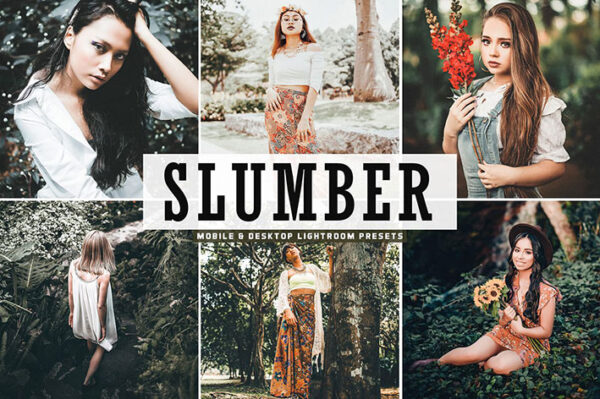 پریست لایت روم و Camera Raw و اکشن تم رنگ جنگل Slumber Mobile And Desktop Lightroom Presets