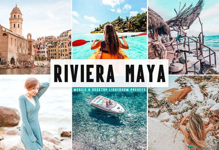 پریست لایت روم و Camera Raw و اکشن تم رنگ مدیترانه Riviera Maya Mobile And Desktop Lightroom Presets