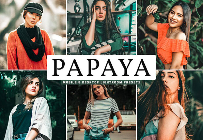 پریست لایت روم و Camera Raw و اکشن تم رنگ گیاهان Papaya Mobile And Desktop Lightroom Presets