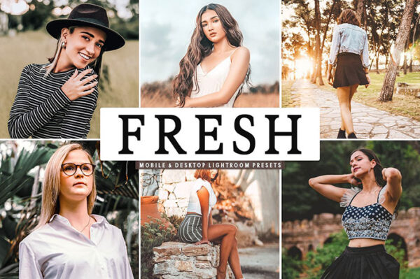 پریست لایت روم و Camera Raw و اکشن تم شاداب Fresh Mobile And Desktop Lightroom Presets