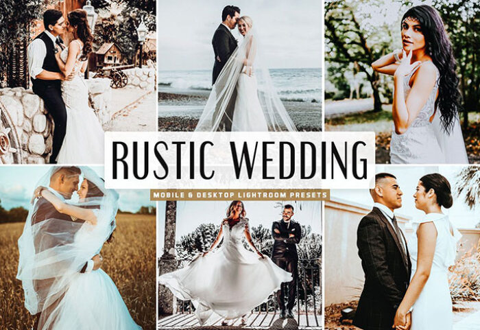 پریست لایت روم و Camera Raw و اکشن تم عروسی روستایی Rustic Wedding Mobile And Desktop Lightroom Presets