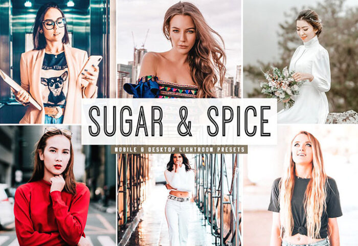 پریست لایت روم و پریست کمرا راو تم رویایی Sugar And Spice Lightroom Presets Pack