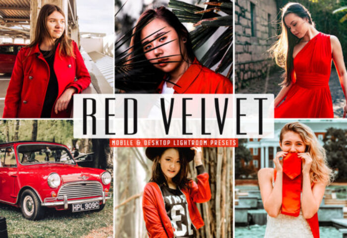 پریست لایت روم و پریست کمرا راو تم مخمل قرمز Red Velvet Lightroom Presets Pack