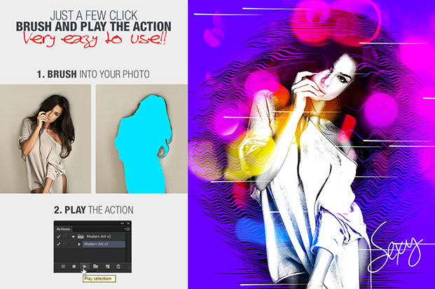 اکشن فتوشاپ ایجاد افکت هنری مدرن Modern Art Photoshop Action v2 اکشن فتوشاپ ایجاد افکت هنری مدرن Modern Art Photoshop Action v2