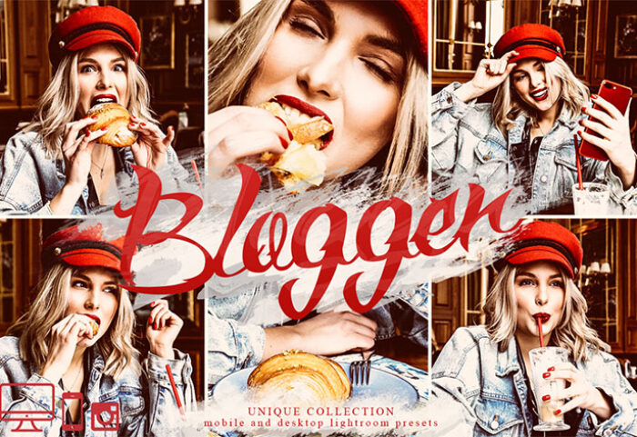 دانلود پریست لایت روم دسکتاپ و موبایل تم قرمز بلاگر Blogger red lightroom presets