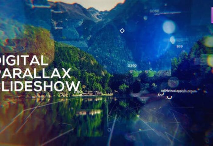 پروژه آماده پریمیر اسلایدشو با موزیک تم انطباق دیجیتالی Digital Parallax Slideshow
