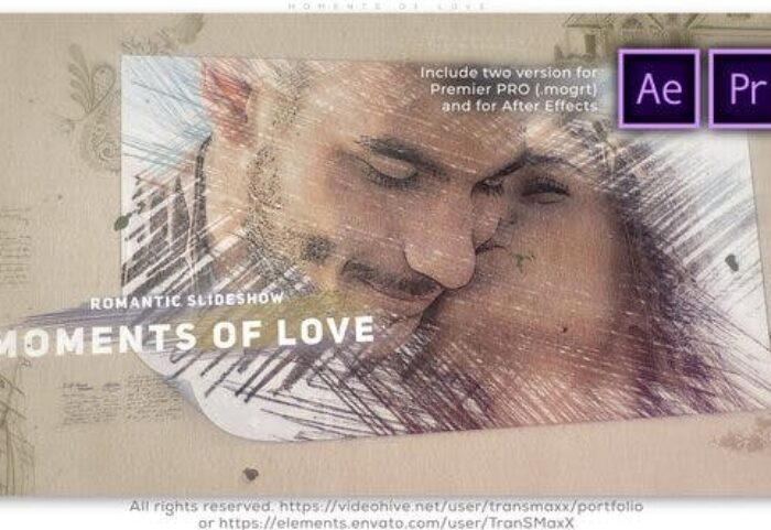 پروژه آماده پریمیر اسلایدشو با موزیک مخصوص آتلیه Moments of Love