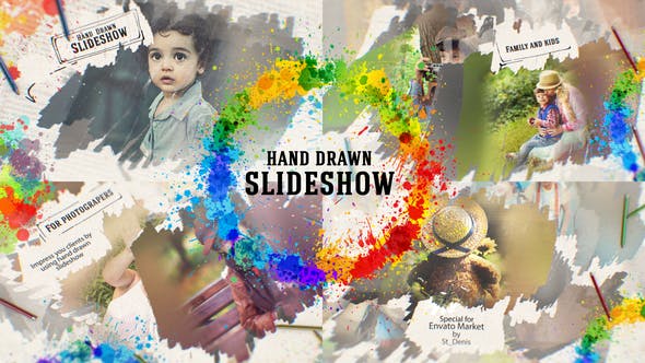 پروژه افترافکت با موزیک اسلایدشو افکت نقاشی Hand Drawn Slideshow پروژه افترافکت با موزیک اسلایدشو افکت نقاشی Hand Drawn Slideshow
