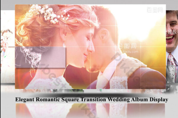 پروژه افترافکت عروسی اسلایدشو Elegant Romantic Square Transition Wedding Album Display