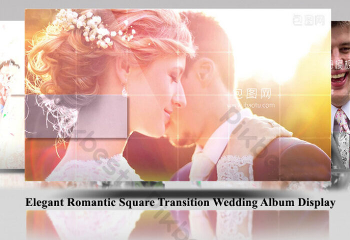 پروژه افترافکت عروسی اسلایدشو Elegant Romantic Square Transition Wedding Album Display