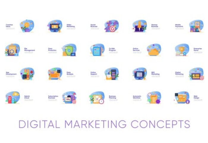 پروژه افترافکت موشن گرافیک دیجیتال مارکتینگ Digital Marketing Concepts