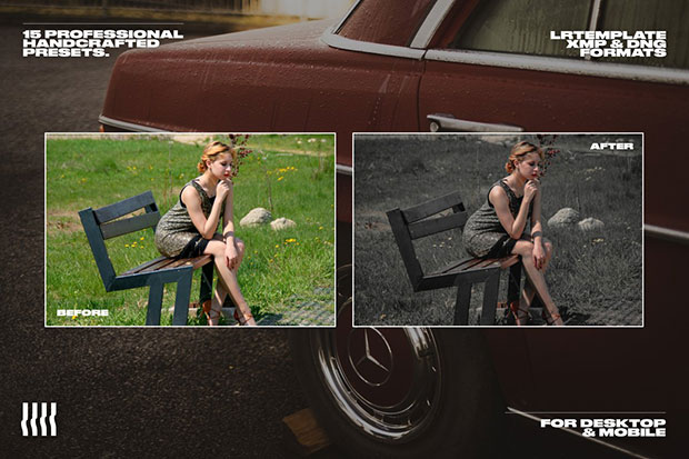 پریست لایت روم دسکتاپ و موبایل تم سینمایی تیره Black Tone Cine Look Film Presets پریست لایت روم دسکتاپ و موبایل تم سینمایی تیره Black Tone Cine Look Film Presets