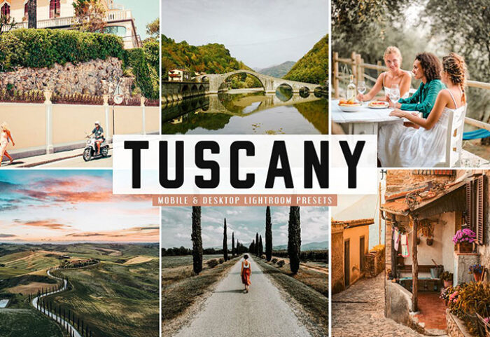 پریست لایت روم و Camera Raw و اکشن تم توسکانی ایتالیا Tuscany Mobile And Desktop Lightroom Presets