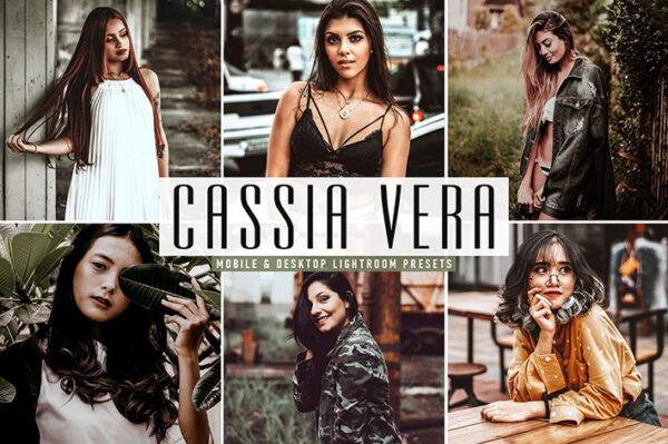 پریست لایت روم و Camera Raw و اکشن تم دختر طبیعت Cassia Vera Mobile And Desktop Lightroom Presets