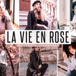 پریست لایت روم و Camera Raw و اکشن تم گل سرخ La Vie En Rose Mobile & Desktop Lightroom Presets