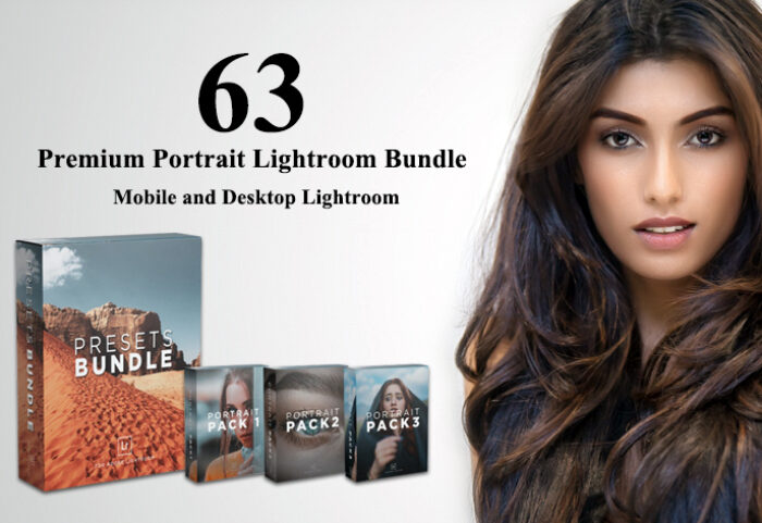 63 پریست لایت روم دسکتاپ و موبایل حرفه ای پرتره Premium Portrait Lightroom Bundle